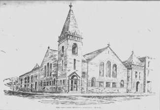 1898 unbuilt design for the Union Methodist Episcopal Church, corner of Conselyea and Leonard Streets, Williamsburg.