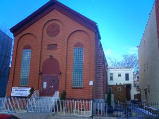 2005 view of St. Matthew Church school at rear of lot