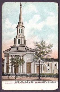 Postcard view of South Bushwick Dutch Reformed Church.