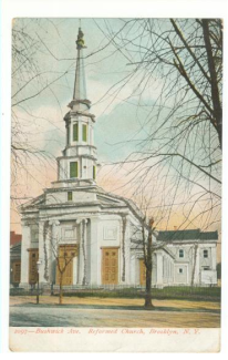 Postcard view of South Bushwick Dutch Reformed Church.