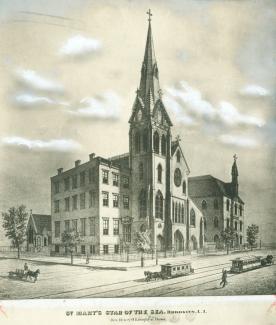 1880's lithograph of St. Mary Star of Sea church