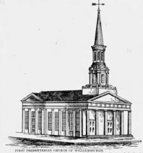 Drawing of the First Presbyterian Church of Williamsburg