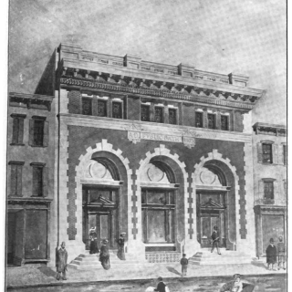 Rendering of the Huron Street public baths, 1905.
