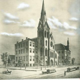 1880's lithograph of St. Mary Star of Sea church