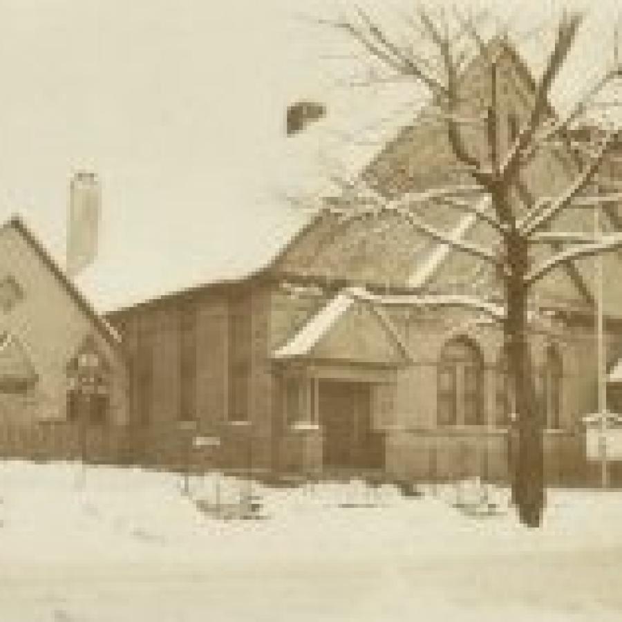 Bushwick Avenue Baptist Church, view looking southeast ca. 1920s