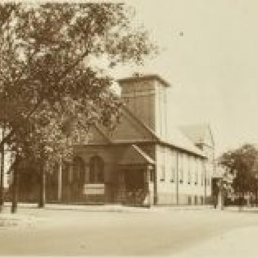 Bushwick Avenue Baptist Church, view looking northeast ca. 1920s
