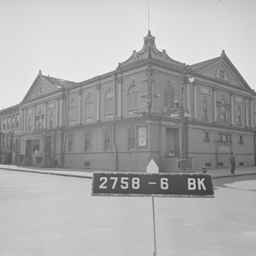 1940 tax photo of the former Union Methodist Episcopal Church, corner of Conselyea and Leonard Streets, Williamsburg.