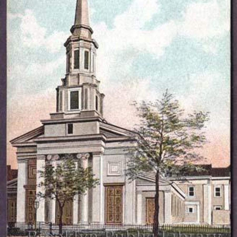 Postcard view of South Bushwick Dutch Reformed Church.
