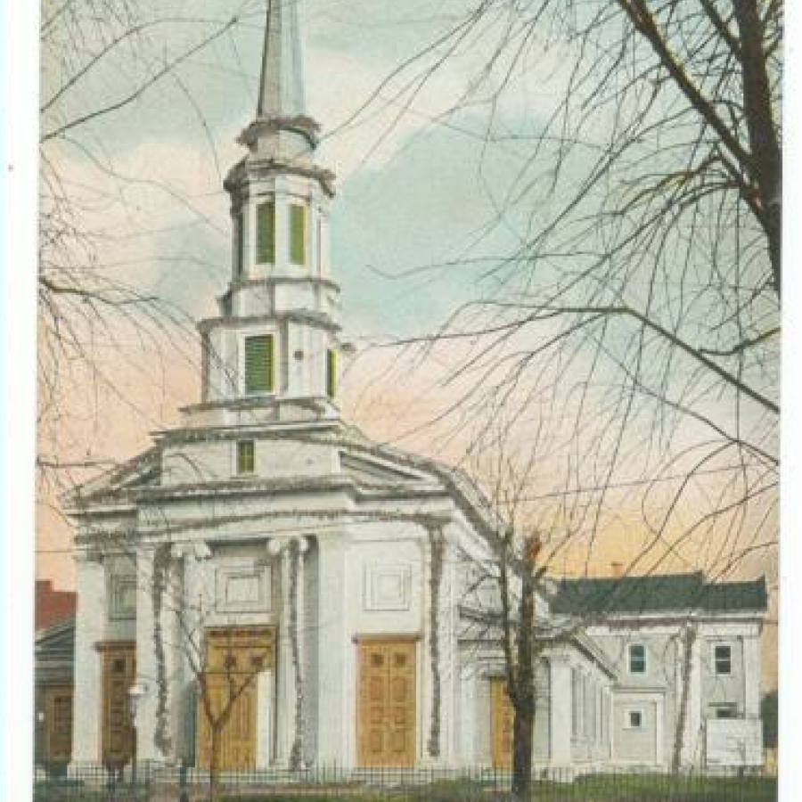Postcard view of South Bushwick Dutch Reformed Church.